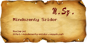 Mindszenty Szidor névjegykártya